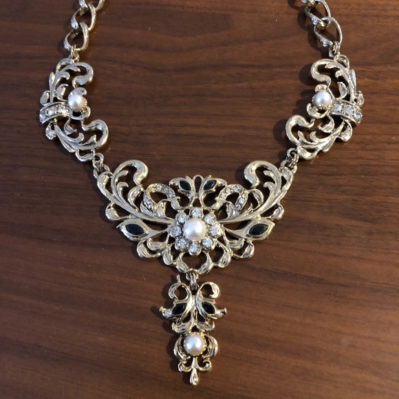 Vintage signed Gemcraft Craft necklace w Pearl - Picture 2 of 8